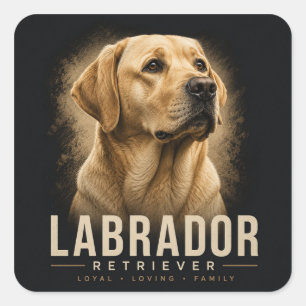 Labrador Retriever Portret Trouw Familiedier Vierkante Sticker
