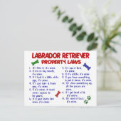 LABRADOR RETRIEVER Property Wetten Briefkaart (Staand voorkant)