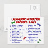 LABRADOR RETRIEVER Property Wetten Briefkaart (Voorkant / Achterkant)