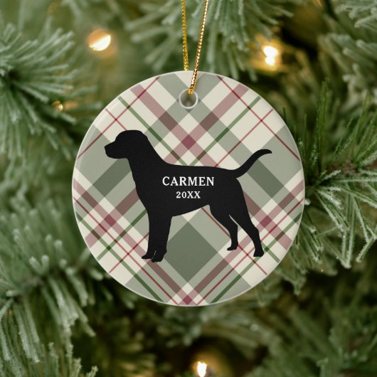 Labrador Retriever Pset-kerstversiering Keramisch Ornament (Boom)