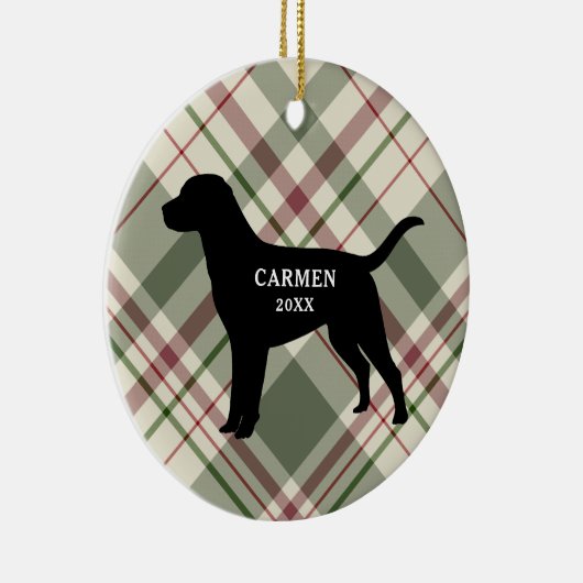 Labrador Retriever Pset-kerstversiering Keramisch Ornament (Rechts)