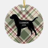 Labrador Retriever Pset-kerstversiering Keramisch Ornament (Voorkant)