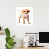 Labrador Retriever Pup Kauwgom Kraam Kamer Kind Poster (Thuiskantoor)