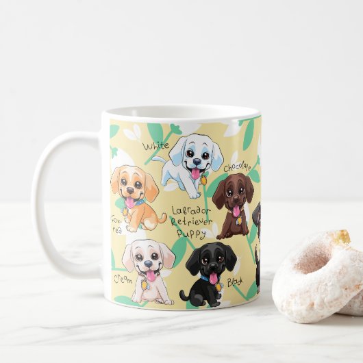 Labrador retriever pup koffiemok (Met donut)