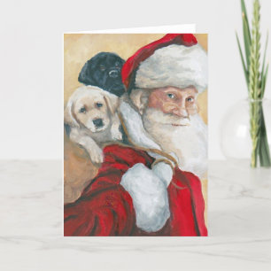 Labrador Retriever Pup Santa Dog Art Wenskaart Kaart