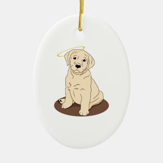 Labrador Retriever Puppy Angel Halo Keramisch Ornament (Voorkant)
