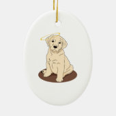 Labrador Retriever Puppy Angel Halo Keramisch Ornament (Achterkant)