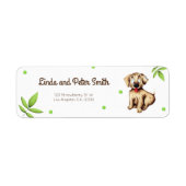 Labrador Retriever Puppy Cartoon Retouradres Etiket (Voorkant)