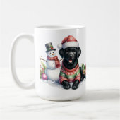Labrador Retriever Puppy Dog Snowman Kerstmis Koffiemok (Links)