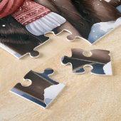 Labrador Retriever Puppy Dog Snowman Kerstmis Legpuzzel (Zijkant)