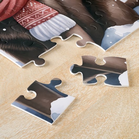 Labrador Retriever Puppy Dog Snowman Kerstmis Legpuzzel (Zijkant)