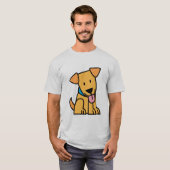 Labrador Retriever puppy dog zit gouden schattige  T-shirt (Voorkant volledig)