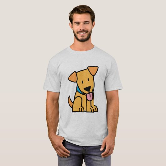 Labrador Retriever puppy dog zit gouden schattige  T-shirt (Voorkant volledig)