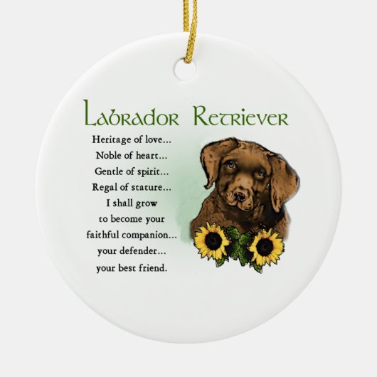 Labrador Retriever Puppy Erfgoed Cadeaus Keramisch Ornament (Voorkant)