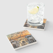 Labrador Retriever Puppy Gepersonaliseerd Stenen Onderzetter (Zijkant)