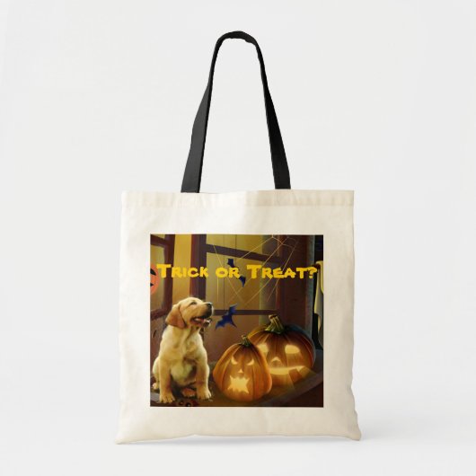 Labrador Retriever Puppy Halloween Canvas tas (Voorkant)