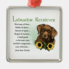 Labrador Retriever Puppy Heritage Giften Metalen Ornament