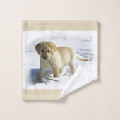 Labrador Retriever Puppy Kerstmis Bad Handdoek (Wasdoekje)