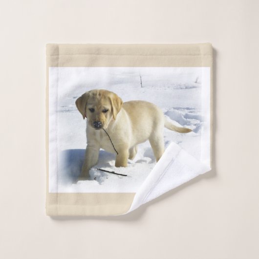 Labrador Retriever Puppy Kerstmis Bad Handdoek (Wasdoekje)