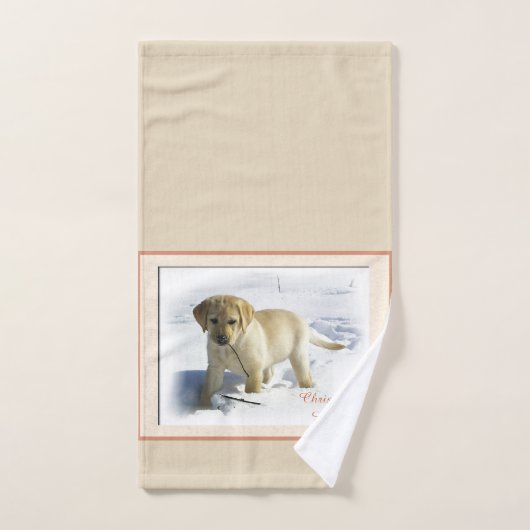 Labrador Retriever Puppy Kerstmis Bad Handdoek (Handdoek)