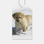 Labrador Retriever Puppy Kerstmis Cadeaulabel (Achterkant)