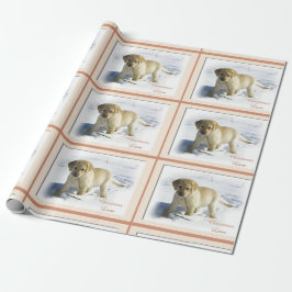 Labrador Retriever Puppy Kerstmis Cadeaupapier
