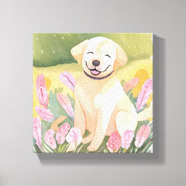 Labrador Retriever Puppy | Lab Dog Schattigee Wate Canvas Afdruk