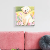 Labrador Retriever Puppy | Lab Dog Schattigee Wate Canvas Afdruk (Insitu (Woonkamer))