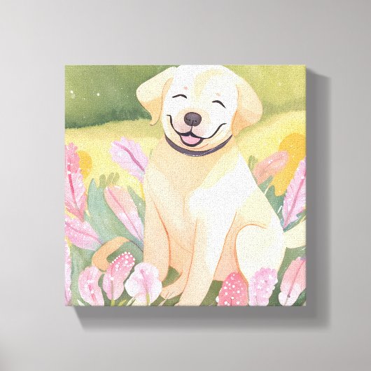 Labrador Retriever Puppy | Lab Dog Schattigee Wate Canvas Afdruk (Voorkant)