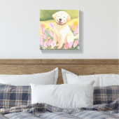 Labrador Retriever Puppy | Lab hond Cute Watercolo Canvas Afdruk (Insitu (Slaapkamer))