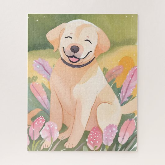 Labrador Retriever Puppy | Lab hond Cute Watercolo Legpuzzel (Verticaal)