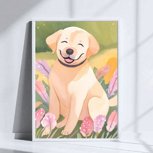Labrador Retriever Puppy Lab Hond Mooie Waterver Poster