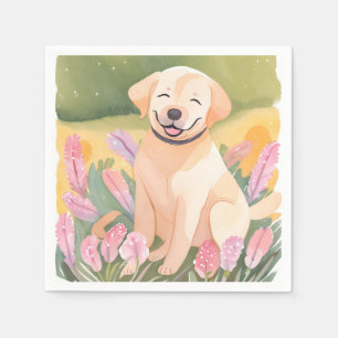 Labrador Retriever Puppy Lab Hond Mooie Waterver Servet