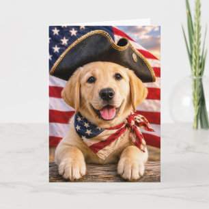 Labrador Retriever Puppy met een Driehoekige Hoed Kaart