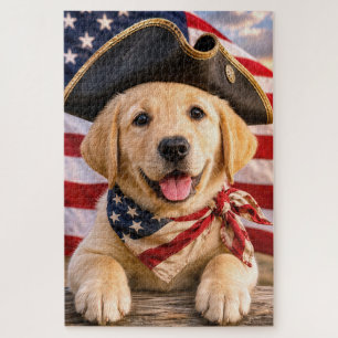 Labrador Retriever Puppy met een Driehoekige Hoed Legpuzzel