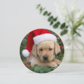 Labrador Retriever Puppy Met Sinterklaas Muts Feestdagenkaart (Staand voorkant)