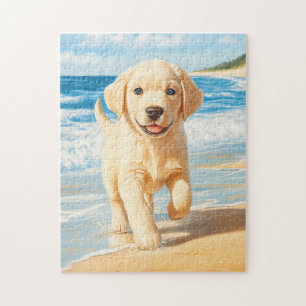 Labrador Retriever Puppy op het Strand Legpuzzel