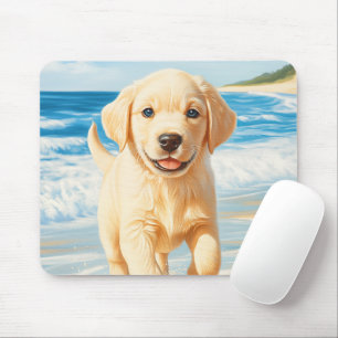 Labrador Retriever Puppy op het Strand Muismat