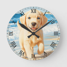 Labrador Retriever Puppy op het Strand Ronde Klok