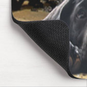 Labrador Retriever puppy op strand Mousepad Muismat (Hoek)