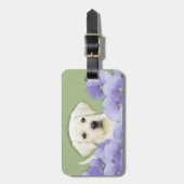 Labrador Retriever Puppy Painting Original Dog Art Bagagelabel (Voorkant verticaal)