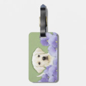 Labrador Retriever Puppy Painting Original Dog Art Bagagelabel (Achterkant verticaal)