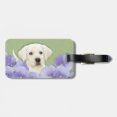 Labrador Retriever Puppy Painting Original Dog Art Bagagelabel (Achterkant horizontaal)