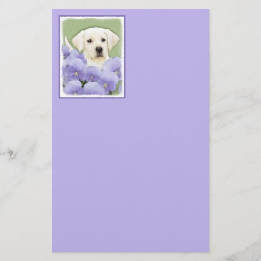 Labrador Retriever Puppy Painting Original Dog Art Briefpapier (Voorkant)
