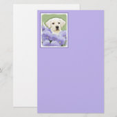 Labrador Retriever Puppy Painting Original Dog Art Briefpapier (Voorkant / Achterkant)