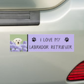Labrador Retriever Puppy Painting Original Dog Art Bumpersticker (Op auto)