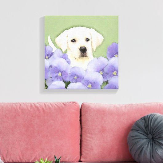 Labrador Retriever Puppy Painting Original Dog Art Canvas Afdruk (Insitu (Woonkamer))