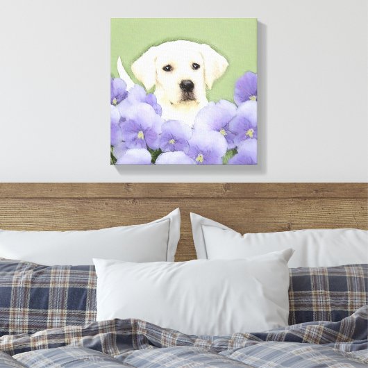 Labrador Retriever Puppy Painting Original Dog Art Canvas Afdruk (Insitu (Slaapkamer))
