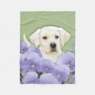 Labrador Retriever Puppy Painting Original Dog Art Fleece Deken