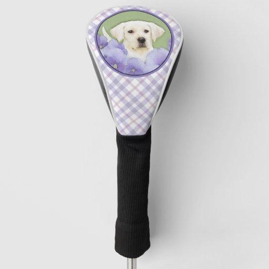 Labrador Retriever Puppy Painting Original Dog Art Golfheadcover (Voorkant)